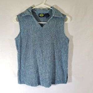 APW blue sleeveless top size large